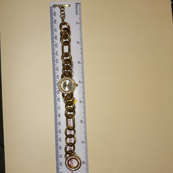 Michael Kors Watch Gold Chain Link Crystal Face MK Bling Watch - Picture 11 of 15